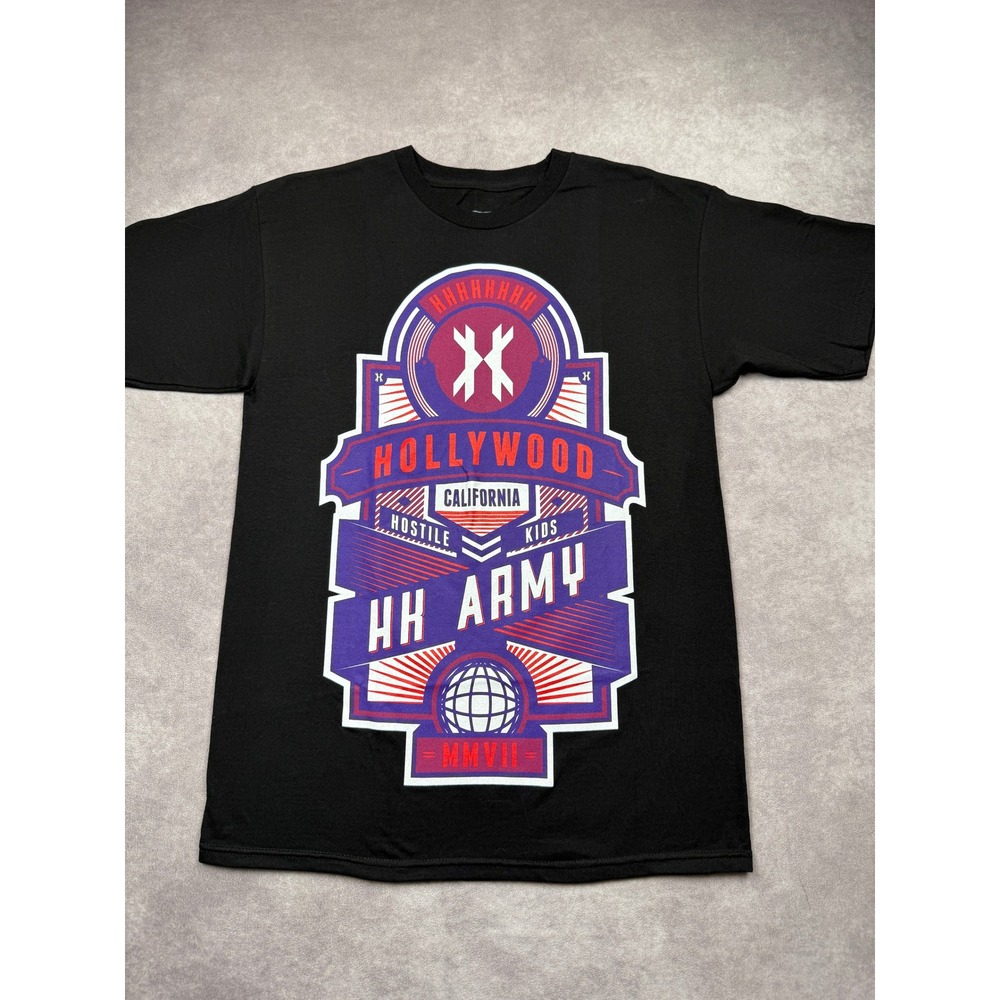 HK Army Hostile Kids Hollywood California T-Shirt Black Men M MMVII Streetwear